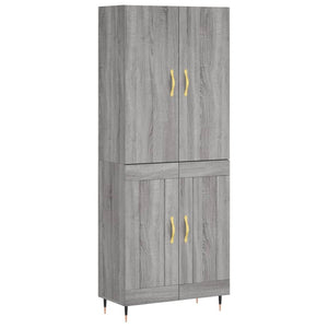 Credenza Grigio Sonoma 69,5x34x180 cm in Legno Multistrato 3195777