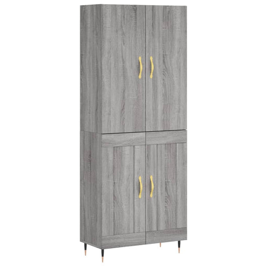 Credenza Grigio Sonoma 69,5x34x180 cm in Legno Multistrato 3195777