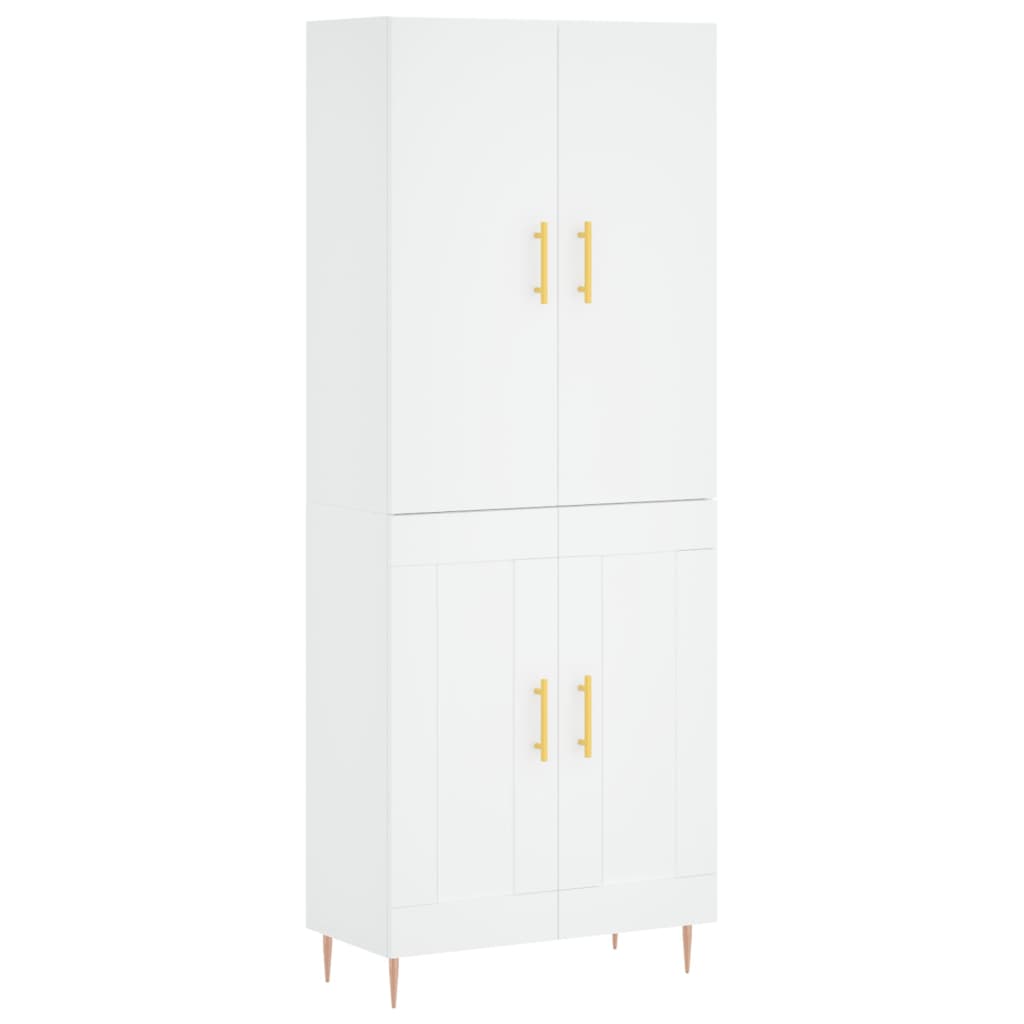 vidaXL Credenza Bianca 69,5x34x180 cm in Legno Multistrato