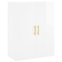 Credenza Bianco Lucido 69,5x34x180 cm in Legno Multistrato 3195781