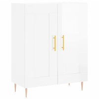 Credenza Bianco Lucido 69,5x34x180 cm in Legno Multistrato 3195781