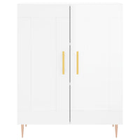 Credenza Bianco Lucido 69,5x34x180 cm in Legno Multistrato 3195781