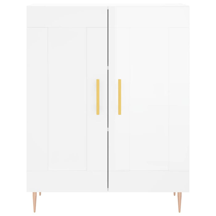 Credenza Bianco Lucido 69,5x34x180 cm in Legno Multistrato 3195781