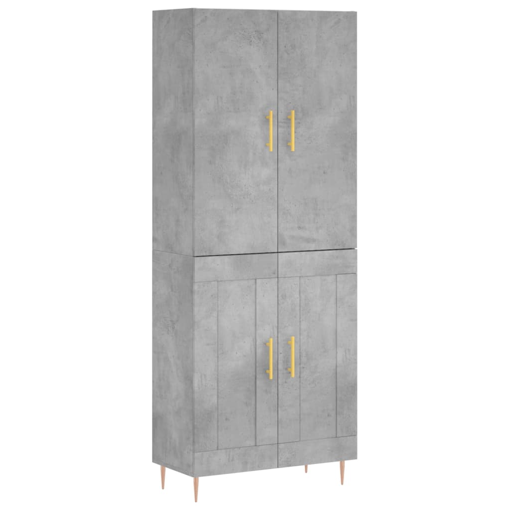 Credenza cassettiera mobile contenitore organizer cucina soggiorno salotto alto 695 x 34 x 180 cm legno ingegnerizzato grigio 02_0034511