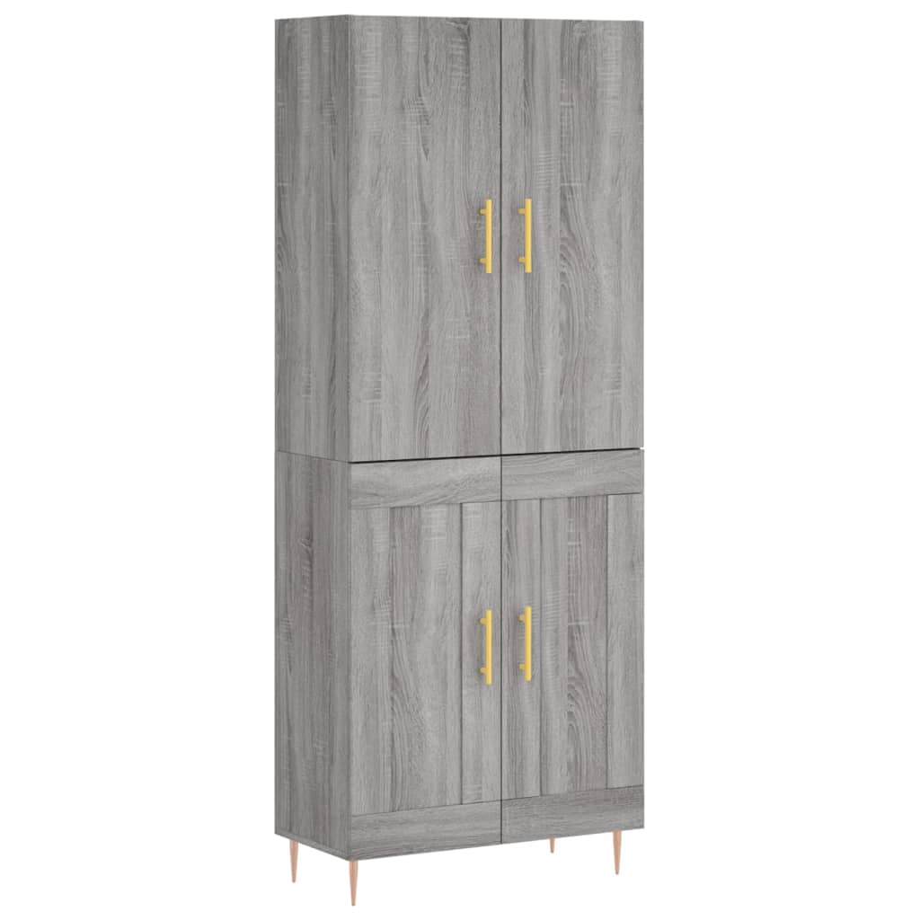 Credenza Grigio Sonoma 69,5x34x180 cm in Legno Multistrato 3195785