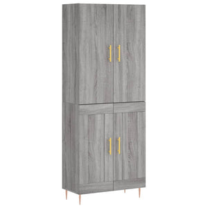 Credenza Grigio Sonoma 69,5x34x180 cm in Legno Multistrato 3195785