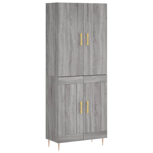 Credenza Grigio Sonoma 69,5x34x180 cm in Legno Multistrato 3195785