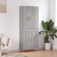 Credenza Grigio Sonoma 69,5x34x180 cm in Legno Multistrato 3195785
