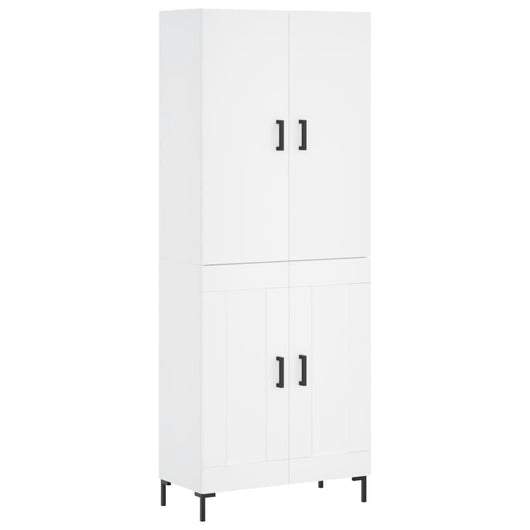 Credenza cassettiera mobile contenitore organizer cucina soggiorno salotto alto 695 x 34 x 180 cm legno ingegnerizzato bianco 02_0032652