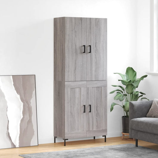 Credenza Grigio Sonoma 69,5x34x180 cm in Legno Multistrato 3195793