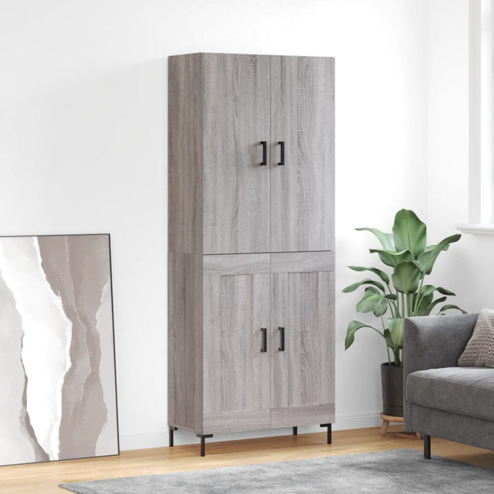 Credenza Grigio Sonoma 69,5x34x180 cm in Legno Multistrato 3195793