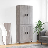 Credenza Grigio Sonoma 69,5x34x180 cm in Legno Multistratocod mxl 77648