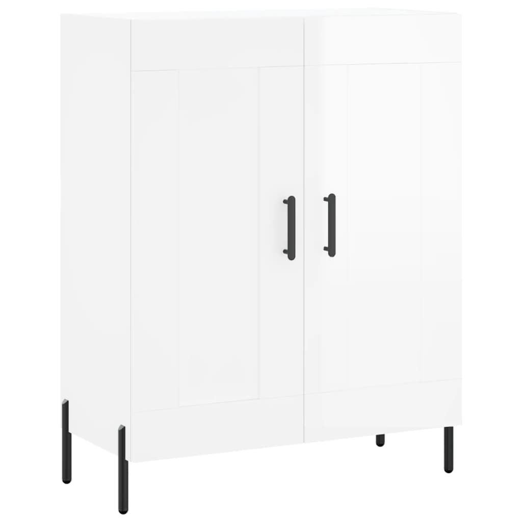 Credenza Bianco Lucido 69,5x34x180 cm in Legno Multistrato 3195797