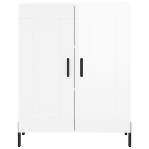 Credenza Bianco Lucido 69,5x34x180 cm in Legno Multistrato 3195797