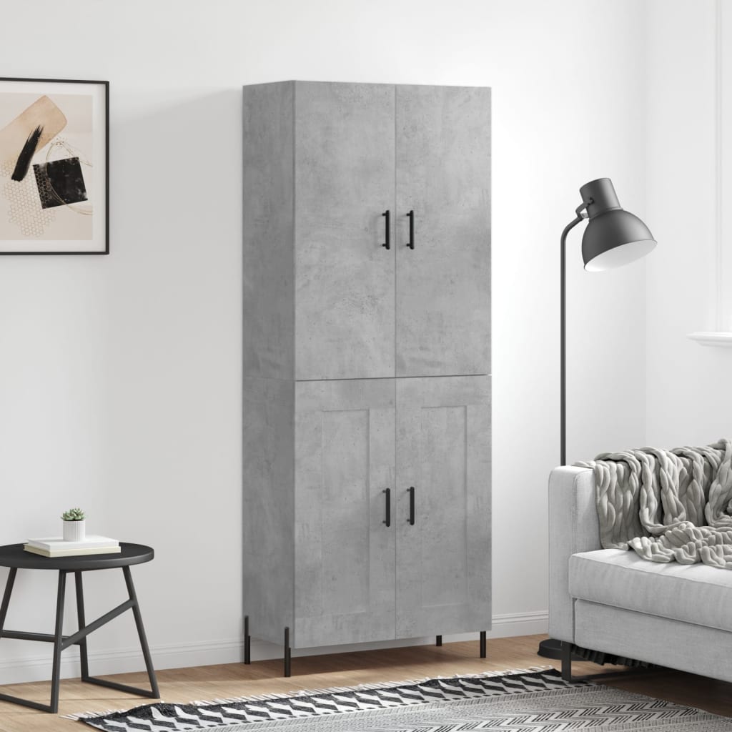 Credenza Grigio Cemento 69,5x34x180 cm in Legno Multistratocod mxl 101639