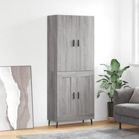 Credenza Grigio Sonoma 69,5x34x180 cm in Legno Multistrato 3195809