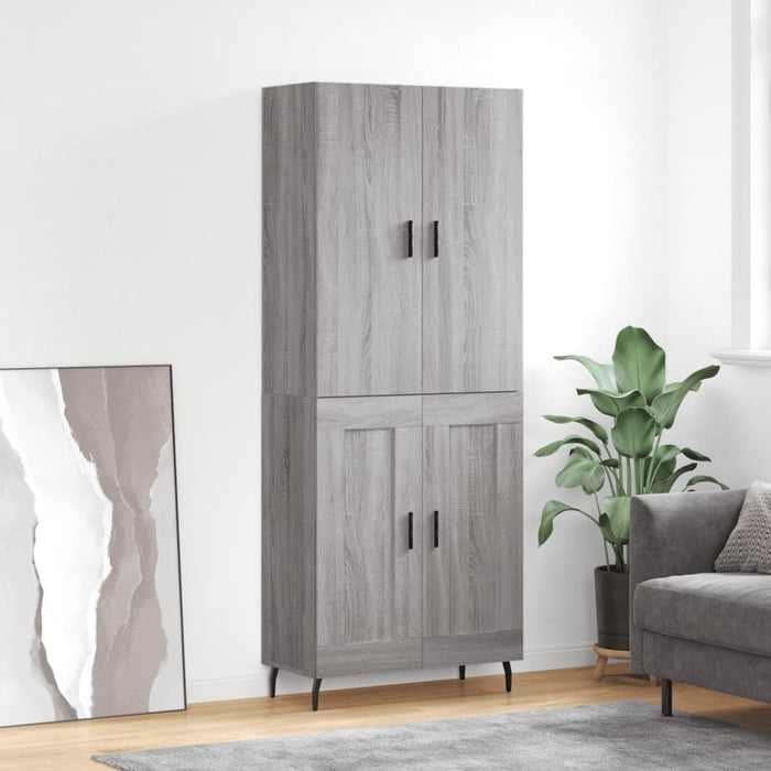 Credenza Grigio Sonoma 69,5x34x180 cm in Legno Multistrato 3195809