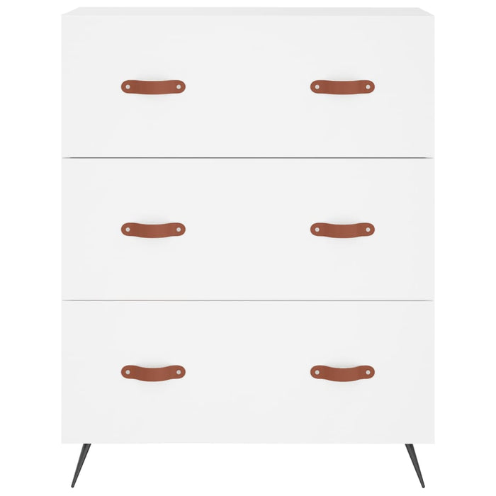 Credenza-Buffet-Armadio da cucina Bianca 69,5x34x180 cm in Legno Multistrato 468355