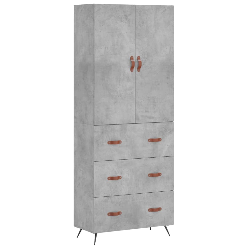 Credenza Grigio Cemento 69,5x34x180 cm in Legno Multistratocod mxl 101599