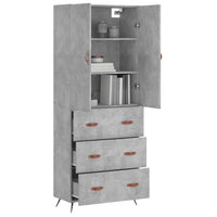 Credenza Grigio Cemento 69,5x34x180 cm in Legno Multistratocod mxl 101599