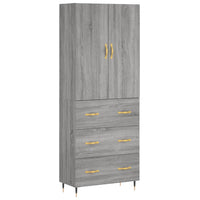 Credenza Grigio Sonoma 69,5x34x180 cm in Legno Multistrato 3195833