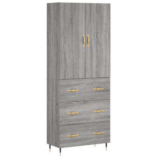 Credenza Grigio Sonoma 69,5x34x180 cm in Legno Multistrato 3195833