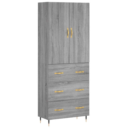 vidaXL Credenza Grigio Sonoma 69,5x34x180 cm in Legno Multistrato