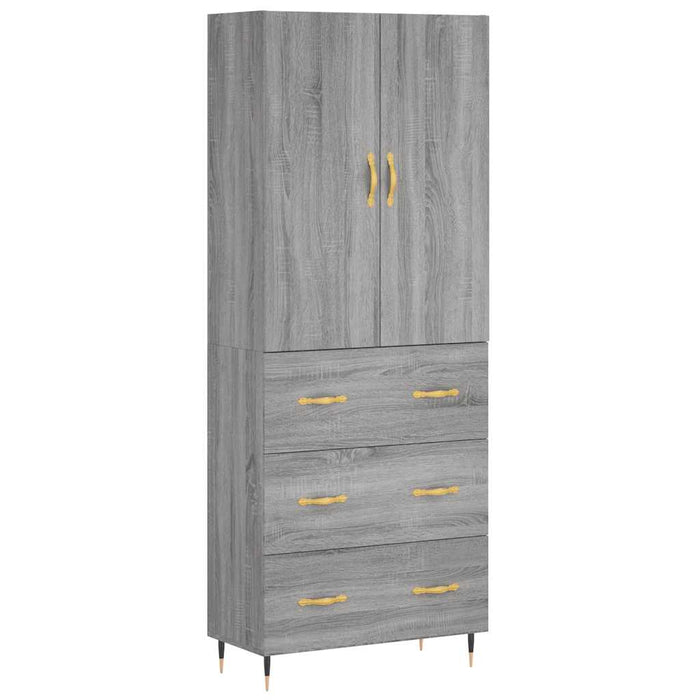vidaXL Credenza Grigio Sonoma 69,5x34x180 cm in Legno Multistrato