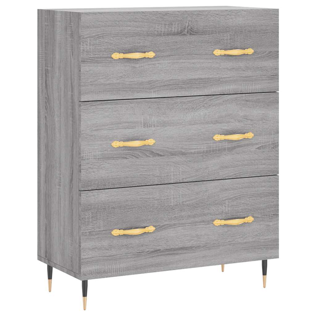 vidaXL Credenza Grigio Sonoma 69,5x34x180 cm in Legno Multistrato