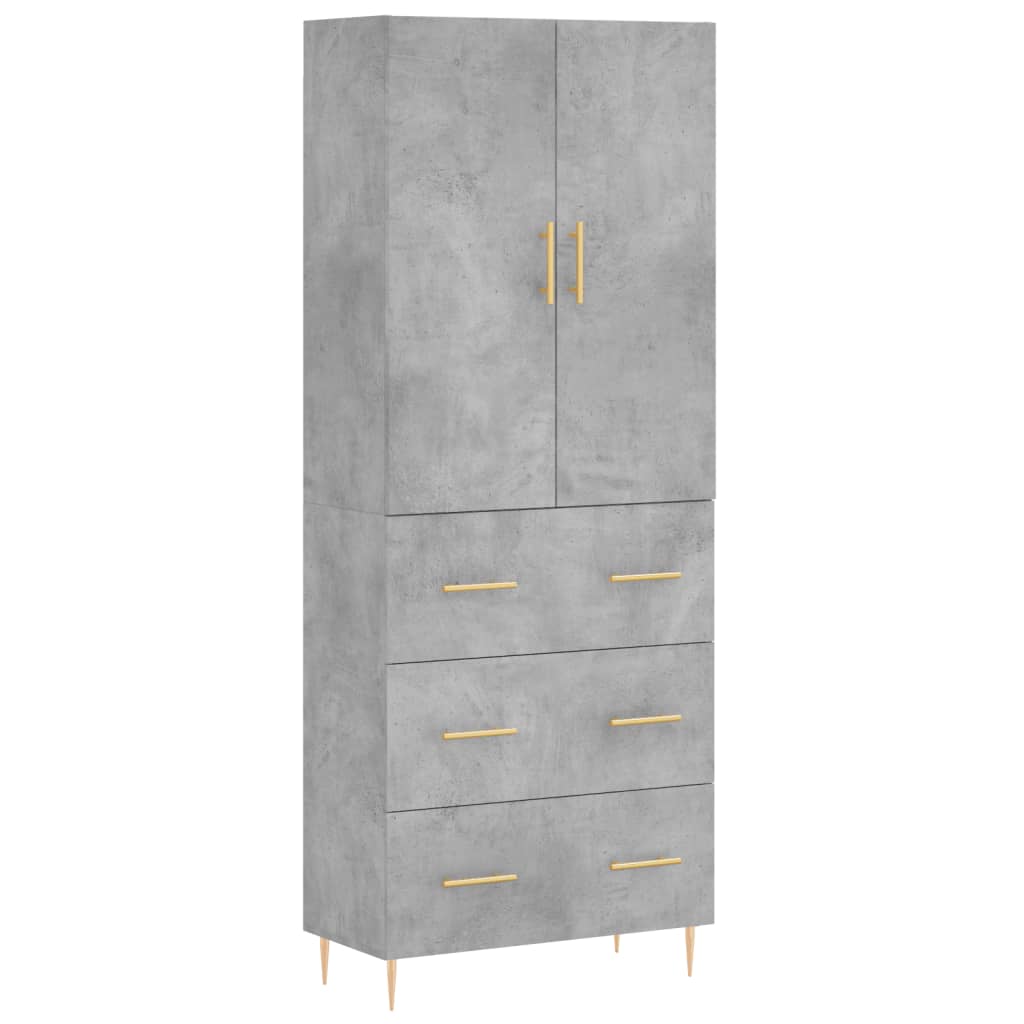 Credenza Grigio Cemento 69,5x34x180 cm in Legno Multistrato 3195839