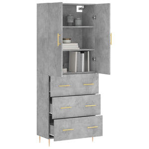 Credenza Grigio Cemento 69,5x34x180 cm in Legno Multistrato 3195839