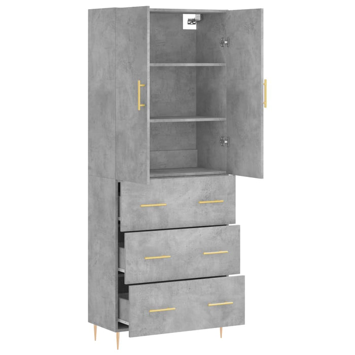 Credenza Grigio Cemento 69,5x34x180 cm in Legno Multistrato 3195839