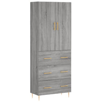 Credenza Grigio Sonoma 69,5x34x180 cm in Legno Multistratocod mxl 77916