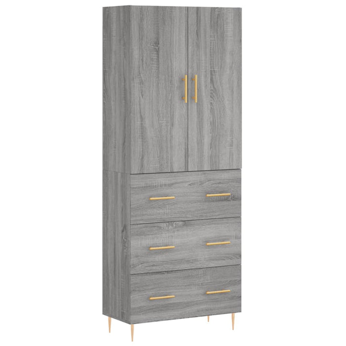 Credenza Grigio Sonoma 69,5x34x180 cm in Legno Multistratocod mxl 77916