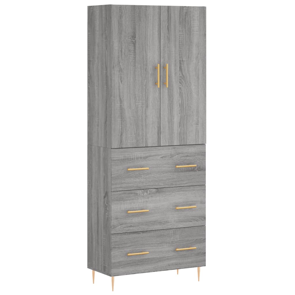 Credenza Grigio Sonoma 69,5x34x180 cm in Legno Multistrato 3195841