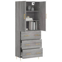 Credenza Grigio Sonoma 69,5x34x180 cm in Legno Multistrato 3195841