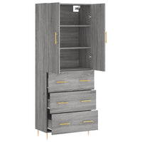 Credenza Grigio Sonoma 69,5x34x180 cm in Legno Multistrato 3195841