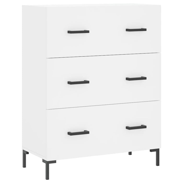 Credenza cassettiera mobile contenitore organizer cucina soggiorno salotto alto 695 x 34 x 180 cm legno ingegnerizzato bianco 02_0032649