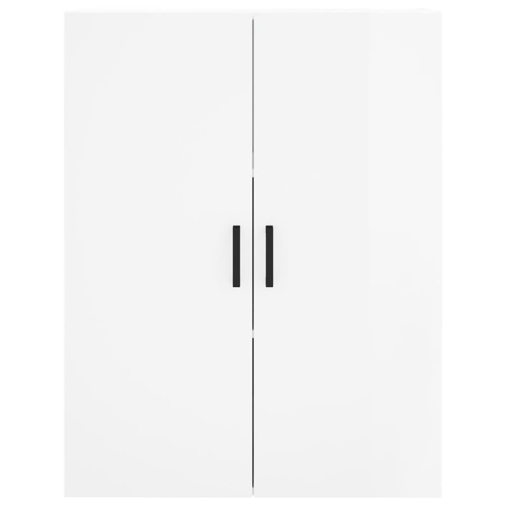 Credenza Bianco Lucido 69,5x34x180 cm in Legno Multistrato 3195845