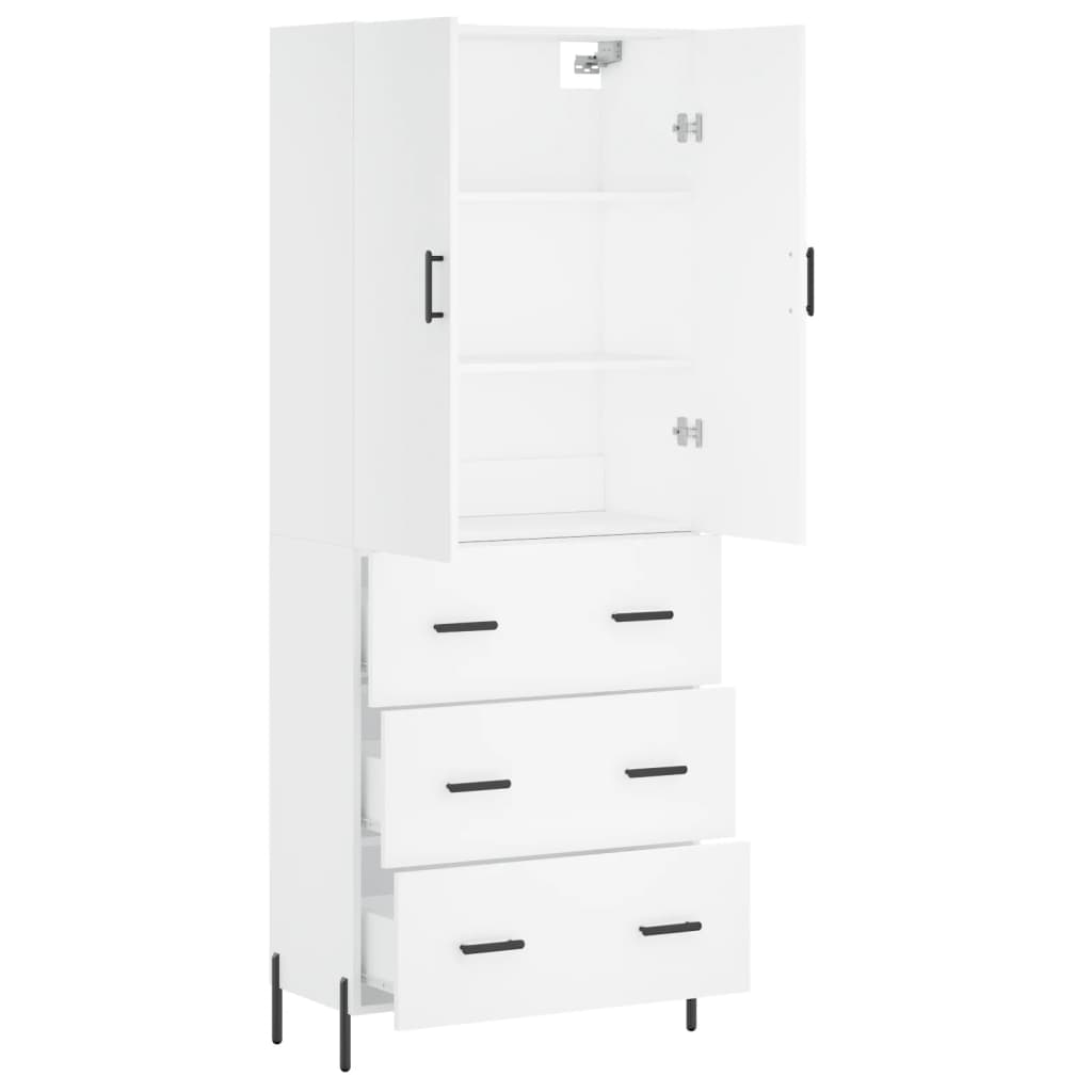 Credenza Bianca 69,5x34x180 cm in Legno Multistrato 3195851