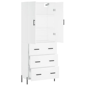 Credenza Bianca 69,5x34x180 cm in Legno Multistrato 3195851