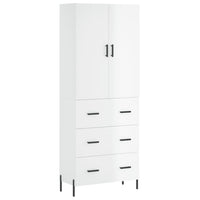 Credenza Bianco Lucido 69,5x34x180 cm in Legno Multistratocod mxl 125410
