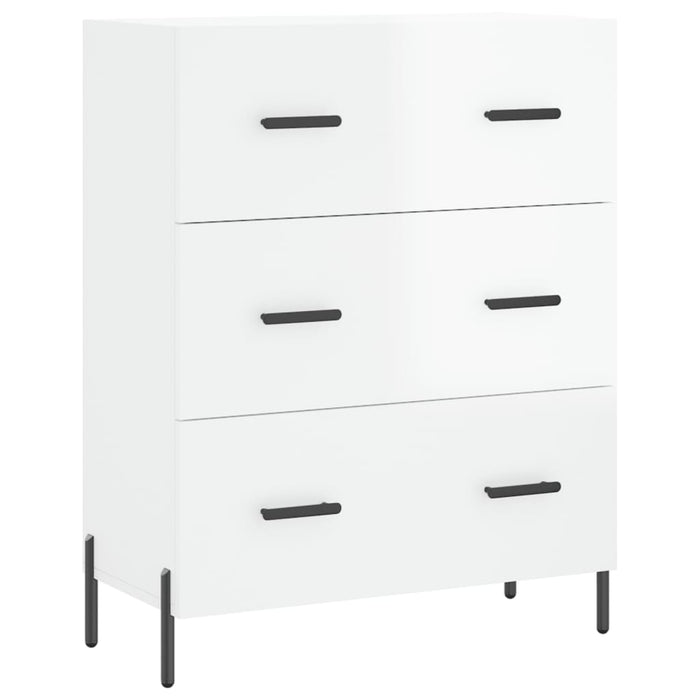Credenza Bianco Lucido 69,5x34x180 cm in Legno Multistrato 3195853