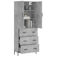 Credenza Grigio Cemento 69,5x34x180 cm in Legno Multistratocod mxl 77783