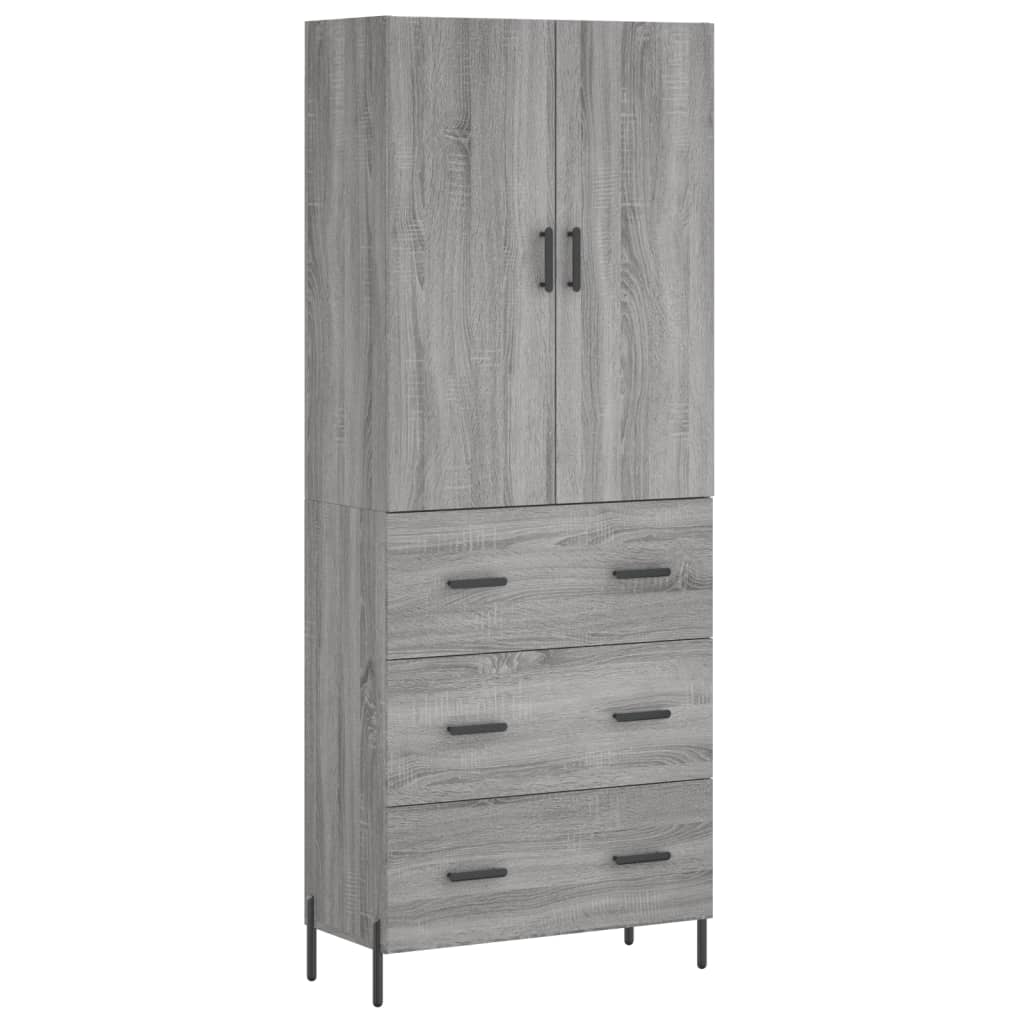 Credenza Grigio Sonoma 69,5x34x180 cm in Legno Multistrato 3195857