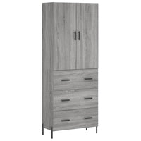 Credenza Grigio Sonoma 69,5x34x180 cm in Legno Multistrato 3195857