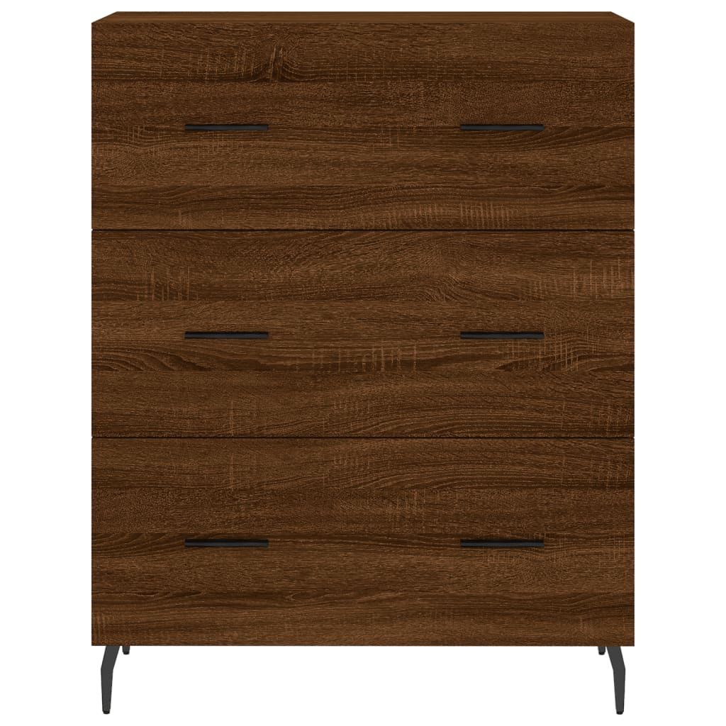 Credenza Rovere Marrone 69,5x34x180 cm in Legno Multistrato 3195866
