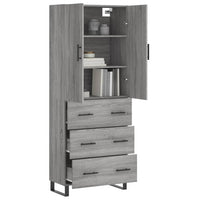 Credenza Grigio Sonoma 69,5x34x180 cm in Legno Multistrato 3195873
