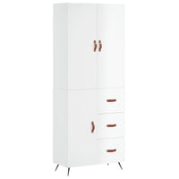 Credenza Bianco Lucido 69,5x34x180 cm in Legno Multistrato 3195877