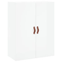 Credenza Bianco Lucido 69,5x34x180 cm in Legno Multistrato 3195877